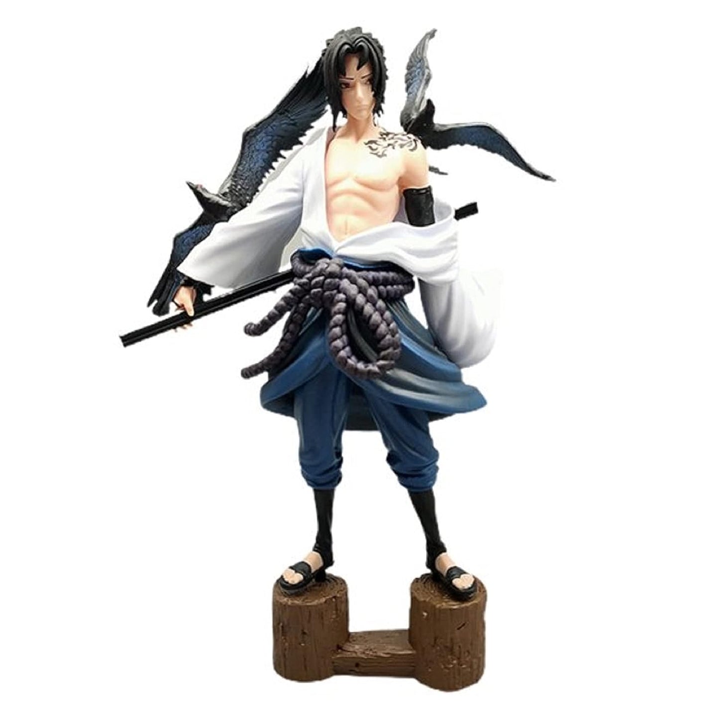 Anime Ninja Uchiha Sasuke Cursed Seal of Heaven Crow Statue Figure