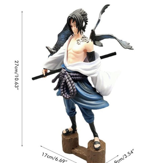 Anime Ninja Uchiha Sasuke Cursed Seal of Heaven Crow Statue Figure