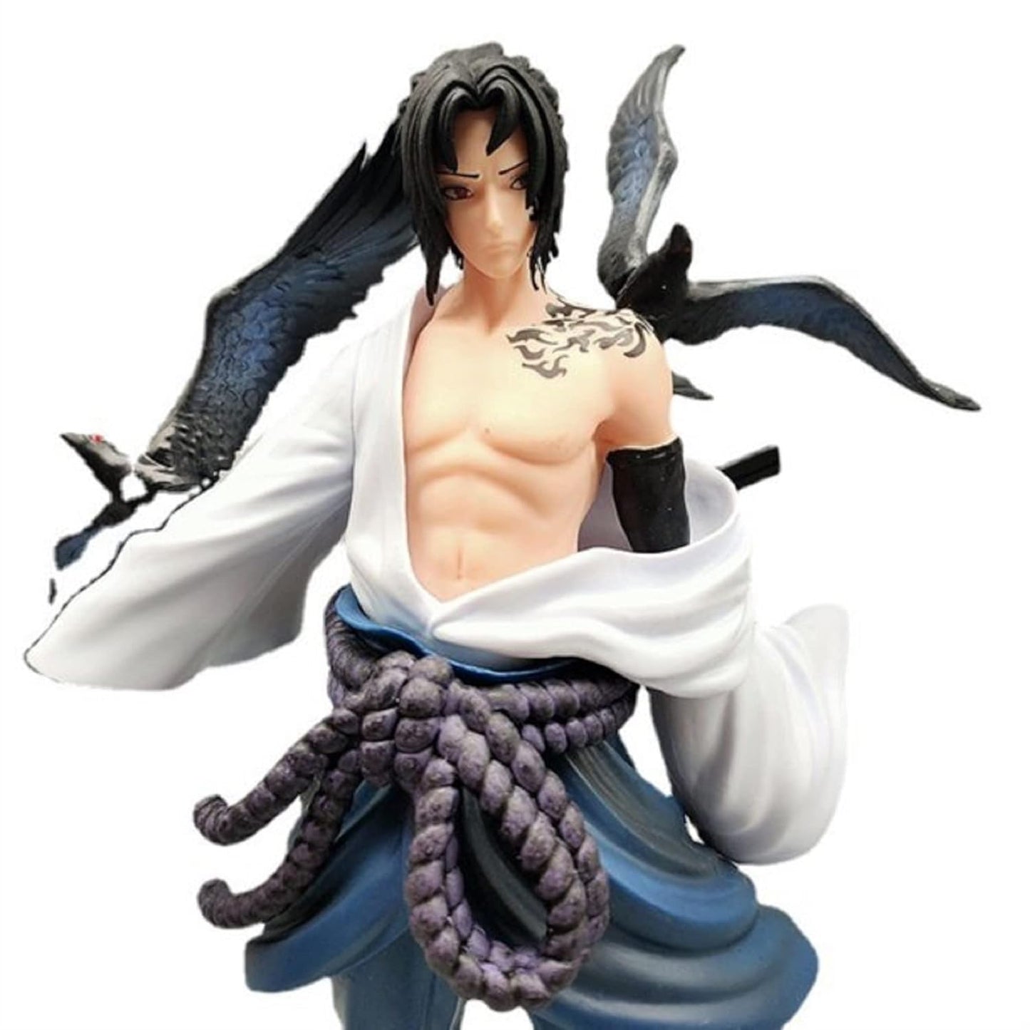 Anime Ninja Uchiha Sasuke Cursed Seal of Heaven Crow Statue Figure